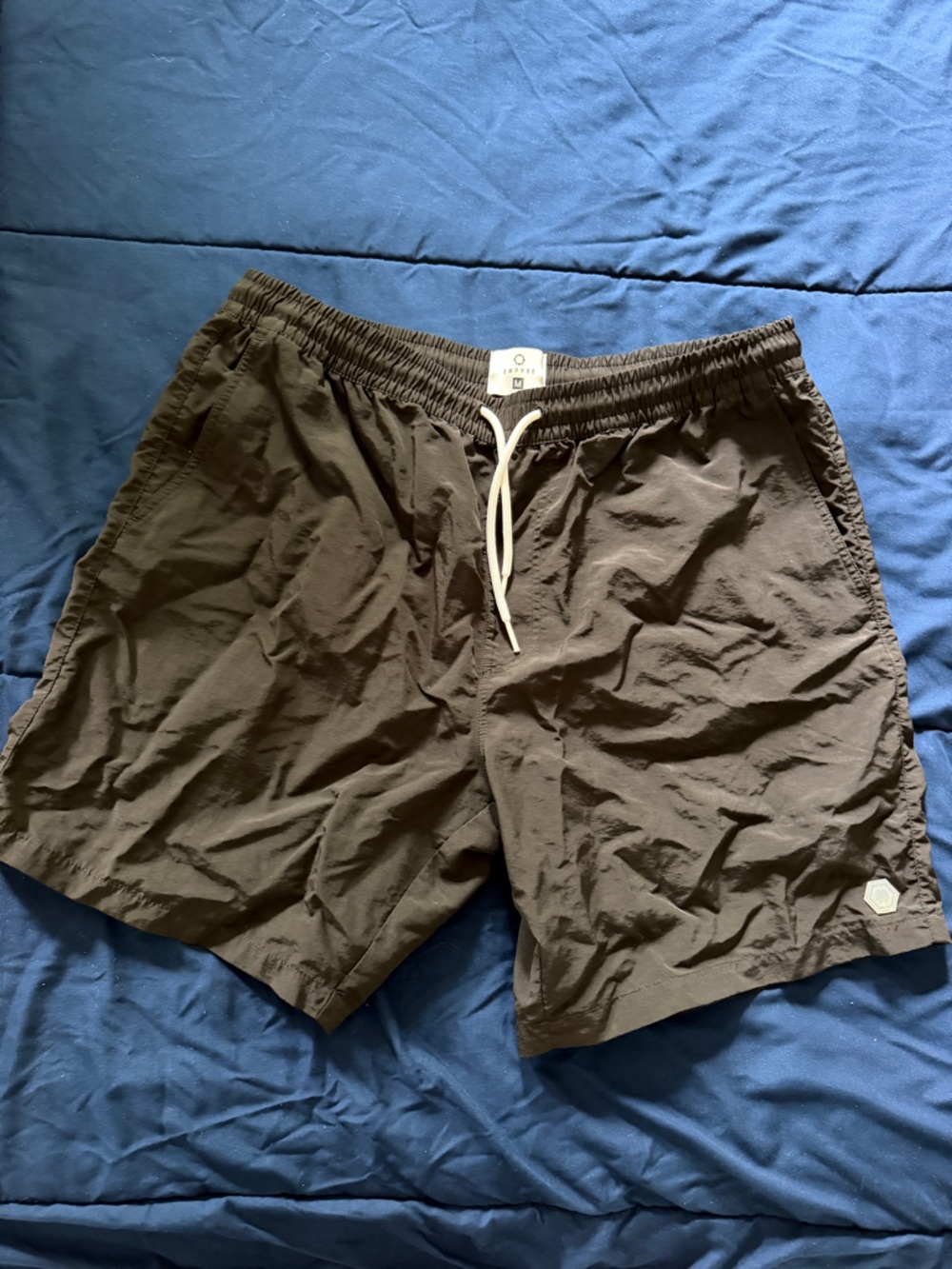 Empyre Black Athletic and swim Drawstring Shorts with White Cord